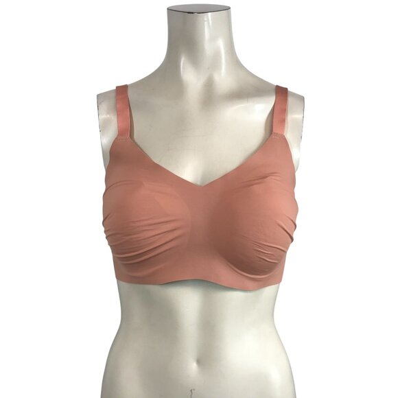 KNIX ~ WOMEN'S 6+ ~ PINK GINGER THIN STRAP PADDED V-NECK BRA - Picture 1 of 10